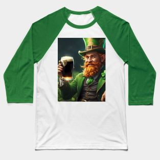 Folk Art Leprechaun Baseball T-Shirt
